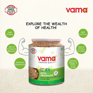 Vama SOYA Mince-Granules | 99% Fat-Free | Vegan | Gluten-Free | Healthy Products 250g - EarthBased 