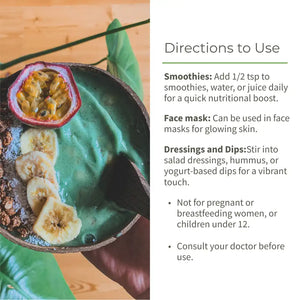 Ecotyl Spirulina Powder | Superfood | High Protein & Nutrients | 100g - EarthBased 