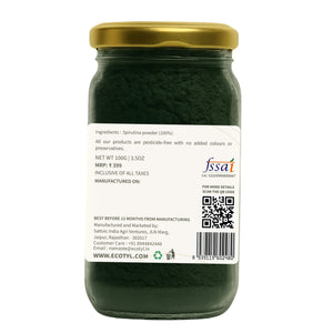 Ecotyl Spirulina Powder | Superfood | High Protein & Nutrients | 100g - EarthBased 