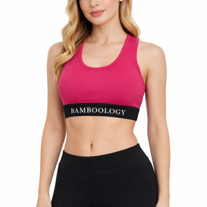 Bamboology Bamboo Fabric Sports Bra for Women | Ultra-Soft, Breathable, Sweat-Wicking Activewear | Fuchsia - EarthBased 