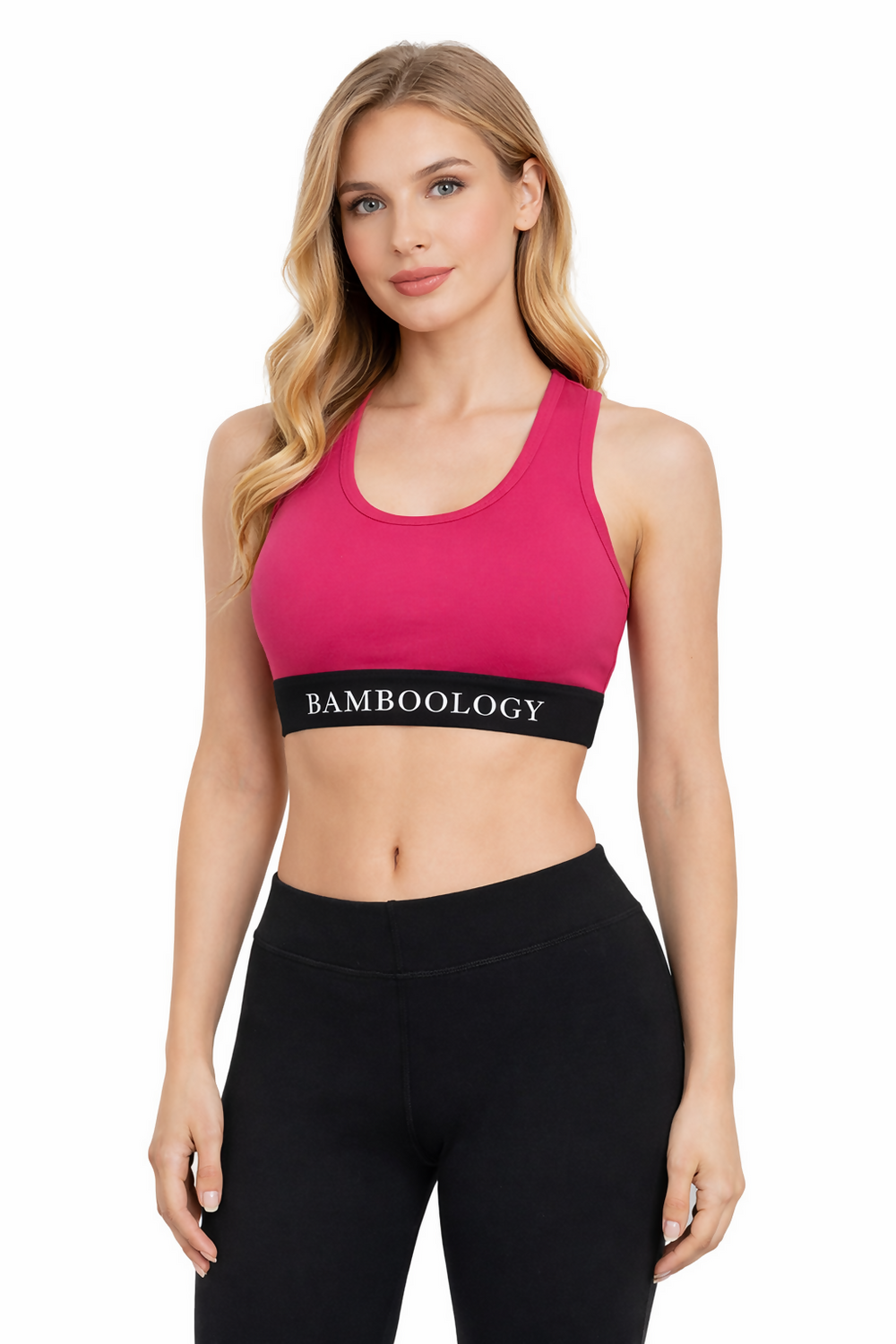 Bamboology Bamboo Fabric Sports Bra for Women | Ultra-Soft, Breathable, Sweat-Wicking Activewear | Fuchsia - EarthBased 