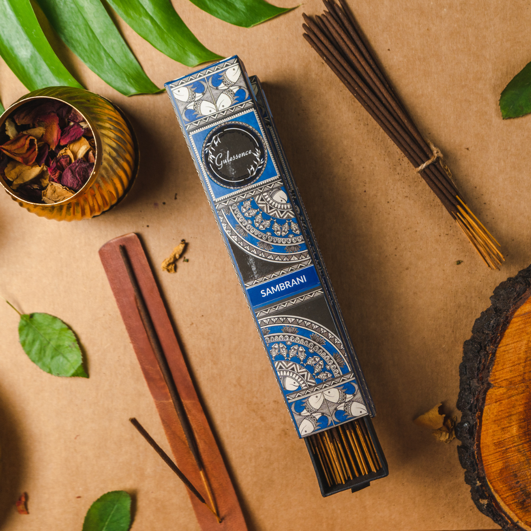 Sambrani Incense Sticks | Aroma Desi | Gulessence | Pack of 2 - EarthBased 