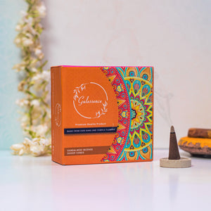 Gulessence Rose,Loban & Sandalwood Incense Dhoop Cones  - Made from Cowdung & Temple Flowers |  (Pack of 3) - EarthBased 