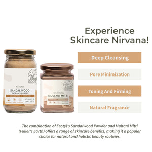 Skin Care Combo - Sandalwood Powder & Multani Mitti | Ecotyl - EarthBased 