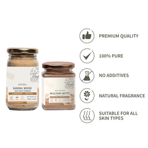 Skin Care Combo - Sandalwood Powder & Multani Mitti | Ecotyl - EarthBased 