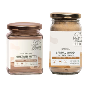 Skin Care Combo - Sandalwood Powder & Multani Mitti | Ecotyl - EarthBased 