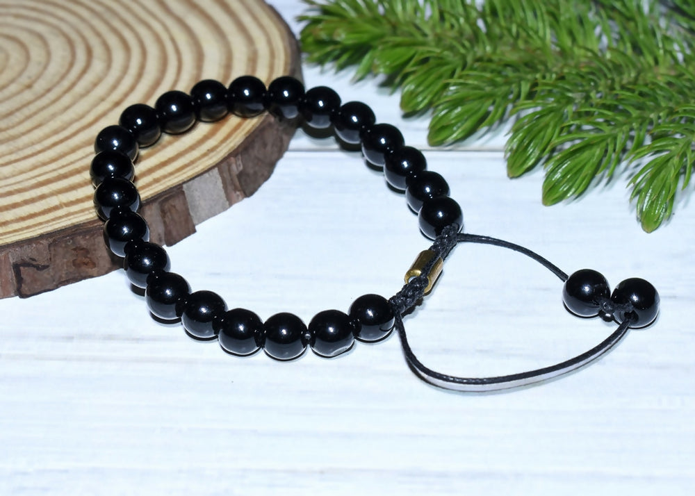 Real Black Tourmaline Healing Bracelet For Protection From Negative Energies - EarthBased 