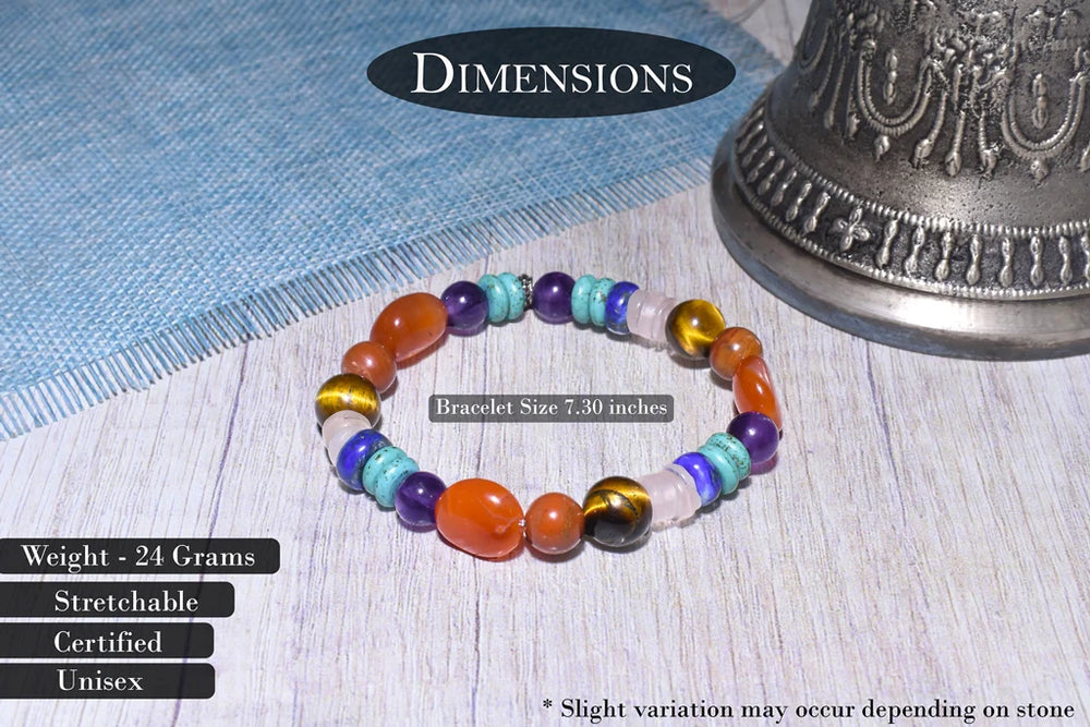 Natural Certified Seven Chakra Bracelet For Opening All 7 Chakras - EarthBased 