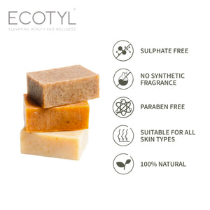 Ecotyl Shea Butter Soaps - Ubtan, Rose & Coffee - Set of 3 - EarthBased 