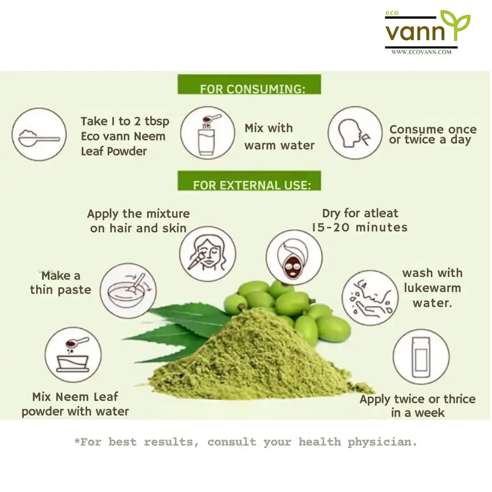 Eco Vann Neem Leaf powder | Pack of 6 - EarthBased 