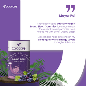 Zaocare Sound Sleep Gummies | Non Habit Forming | Plant Based | With Melatonin, Chamomile & Ashwagandha - EarthBased 