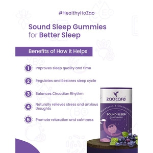 Sound Sleep Gummies | Non Habit Forming | Plant Based | With Melatonin, Chamomile & Ashwagandha | Zaocare - EarthBased 
