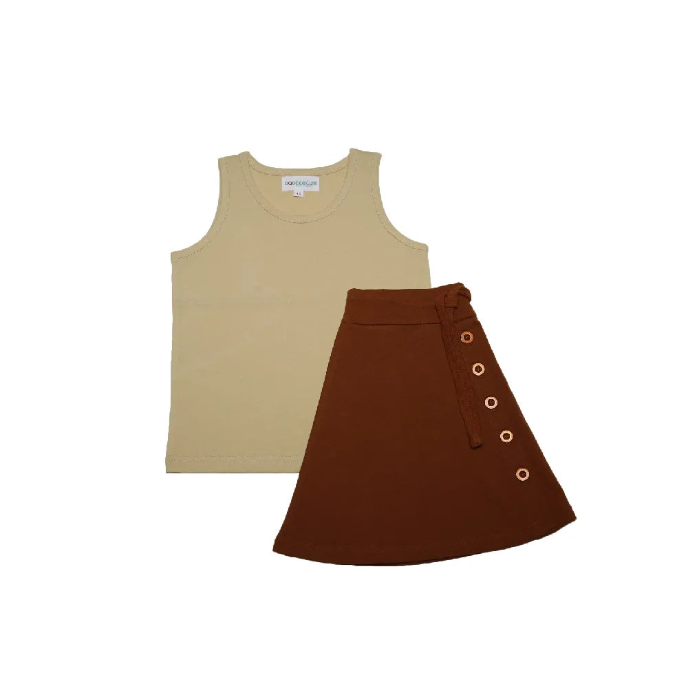 Sleevless top with A-line Skirts set - EarthBased 