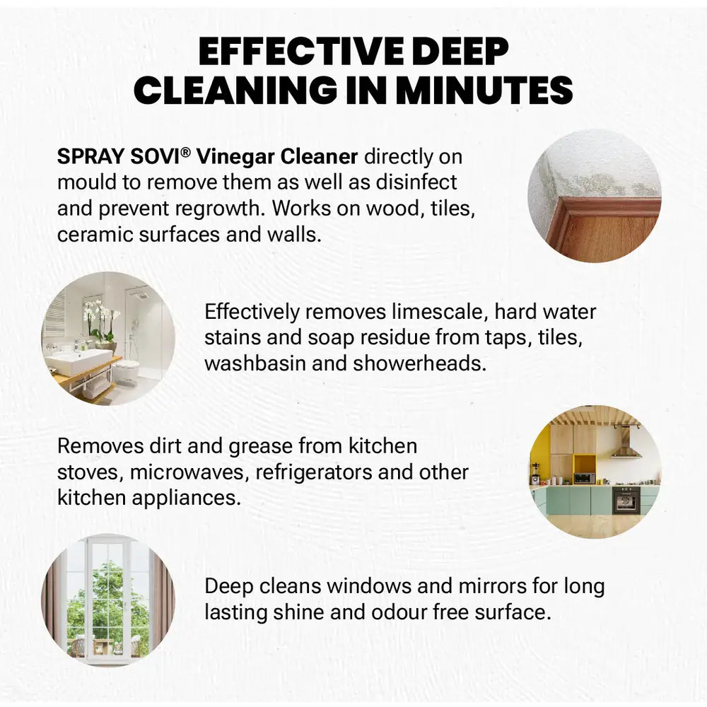 SOVI® VINEGAR POWERED DISINFECTANT FLOOR CLEANER, CLEAN SCENT ( 5L ) - EarthBased 