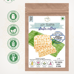 Soy-Based Tempeh Starter Culture | Make Indonesian Tempeh at Home | Easy-to-Use Instructions Included | Makes 5 Kilograms of Soy Tempeh by Posh Flavors - EarthBased 