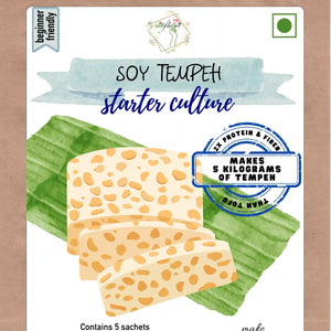 Soy-Based Tempeh Starter Culture | Make Indonesian Tempeh at Home | Easy-to-Use Instructions Included | Makes 5 Kilograms of Soy Tempeh by Posh Flavors - EarthBased 