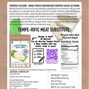Soy-Based Tempeh Starter Culture | Make Indonesian Tempeh at Home | Easy-to-Use Instructions Included | Makes 5 Kilograms of Soy Tempeh by Posh Flavors - EarthBased 