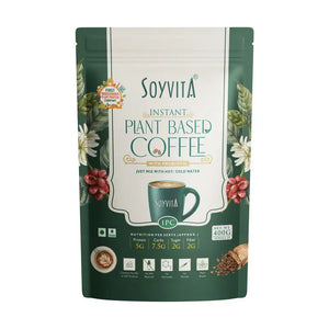 SOYVITA – PLANT BASED COFFEE | 2 MINS INSTANT COFFEE | WITH PREBIOTICS & PROBIOTICS | NON DAIRY COFFEE | Serves – 16 (400 Gms) - EarthBased 