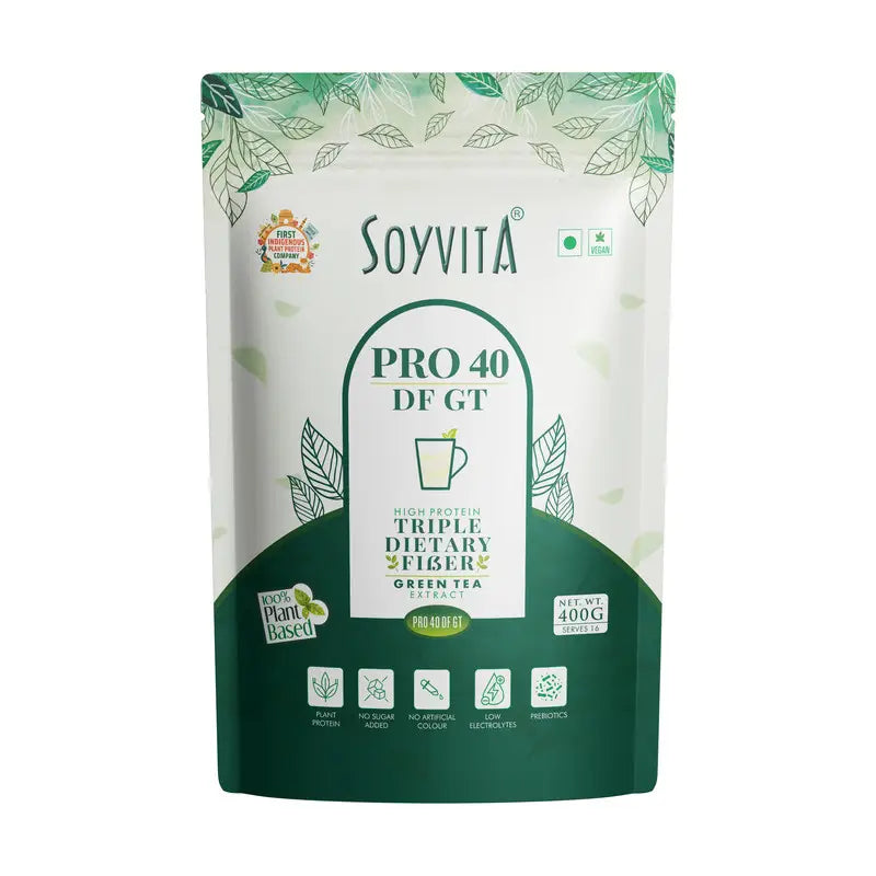 SOYVITA – PRO 40 DF GT | HIGH PROTEIN | TRIPLE PREBIOTIC FIBER COMBINATION | NO SUGAR | GREEN TEA EXTRACT | LOW ELECTROLYTE - EarthBased 