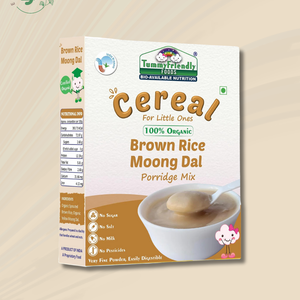 TummyFriendly Foods Certified 100% Organic Sprouted Brown Rice, Moong Dal Porridge Mix |Excellent Weight Gain Baby Food|Made of Sprouted Whole Grain Brown Rice | 200g Cereal (200 g) - EarthBased 
