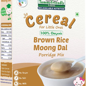 TummyFriendly Foods Certified 100% Organic Sprouted Brown Rice, Moong Dal Porridge Mix |Excellent Weight Gain Baby Food|Made of Sprouted Whole Grain Brown Rice | 200g Cereal (200 g) - EarthBased 