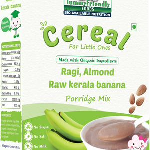 TummyFriendly Foods Organic Sprouted Ragi Almonds Dates Porridge Mix | Made of Sprouted Ragi Powder Cereal (200 g) - EarthBased 