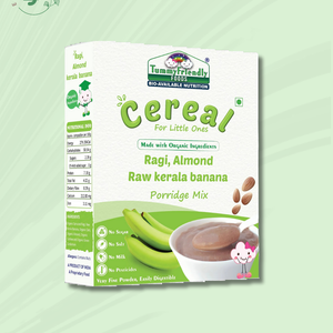 TummyFriendly Foods Organic Sprouted Ragi Almonds Dates Porridge Mix | Made of Sprouted Ragi Powder Cereal (200 g) - EarthBased 