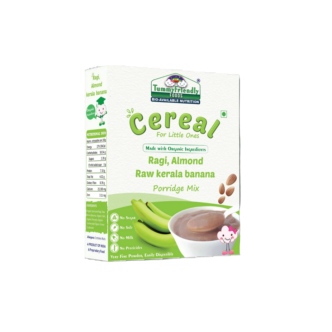 TummyFriendly Foods Organic Sprouted Ragi Almonds Dates Porridge Mix | Made of Sprouted Ragi Powder Cereal (200 g) - EarthBased 