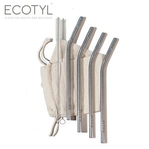 Ecotyl Stainless Steel Straw (Set of 4) + Cleaning Brush - EarthBased 