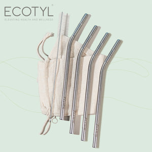 Ecotyl Stainless Steel Straw (Set of 4) + Cleaning Brush - EarthBased 