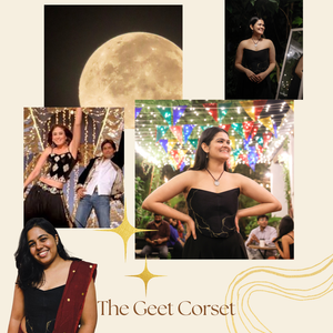 Black strapless corset blouse with gold detailing, modern saree blouse perfect for weddings and celebrations