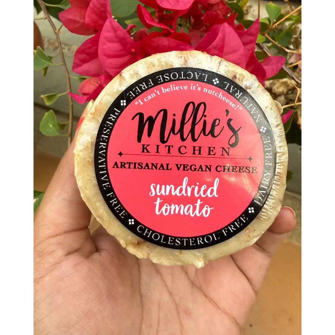 Sundried Tomato Wheel | Millie's Vegan Cheese - EarthBased 