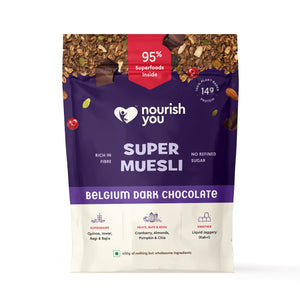 Nourish You Super Muesli Belgium Dark Chocolate 400gm - EarthBased 