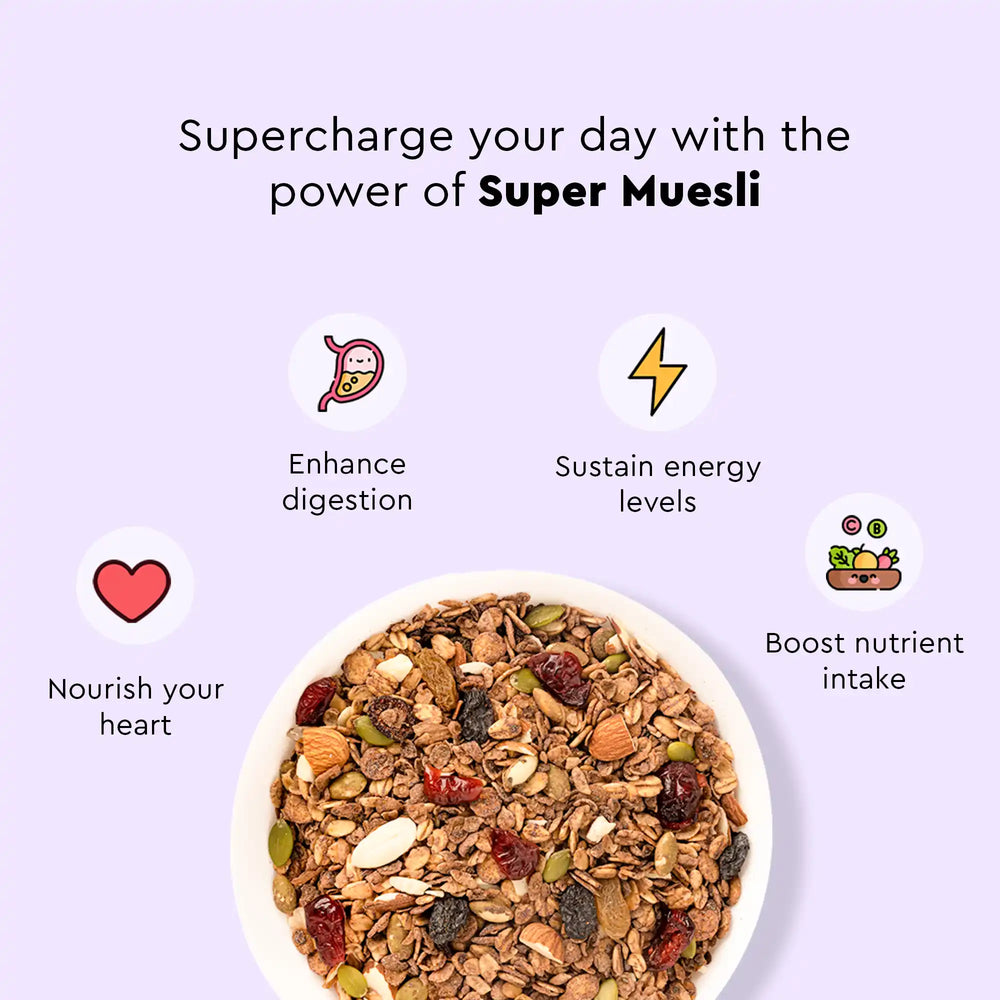 Nourish You Super Muesli Belgium Dark Chocolate 400gm - EarthBased 