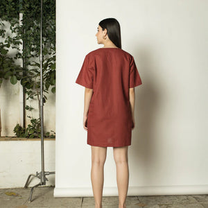 Plunge-Neck Shift Dress - EarthBased 