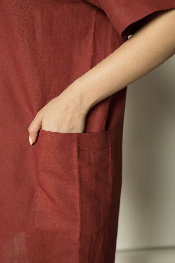 Plunge-Neck Shift Dress - EarthBased 