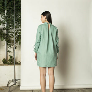 Ruched Sleeves Shirt Dress - EarthBased 