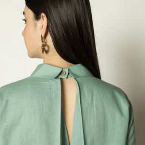 Ruched Sleeves Shirt Dress - EarthBased 