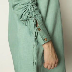 Ruched Sleeves Shirt Dress - EarthBased 
