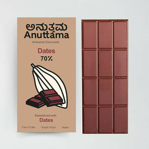 Anuttama | Dark Chocolate | Natural Chocolate Bar | Dates + Classic | Combo - EarthBased 