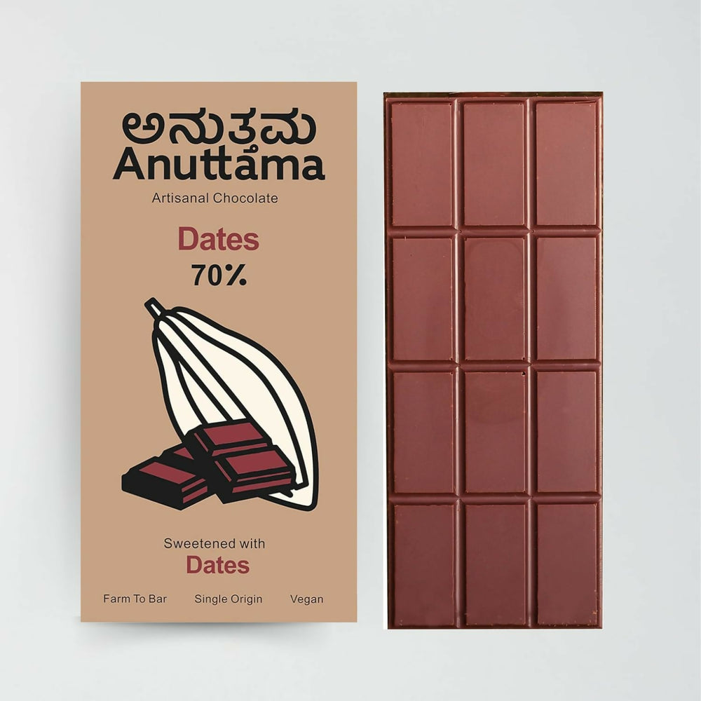 Anuttama | Dark Chocolate | Natural Chocolate Bar | Dates + Classic | Combo - EarthBased 