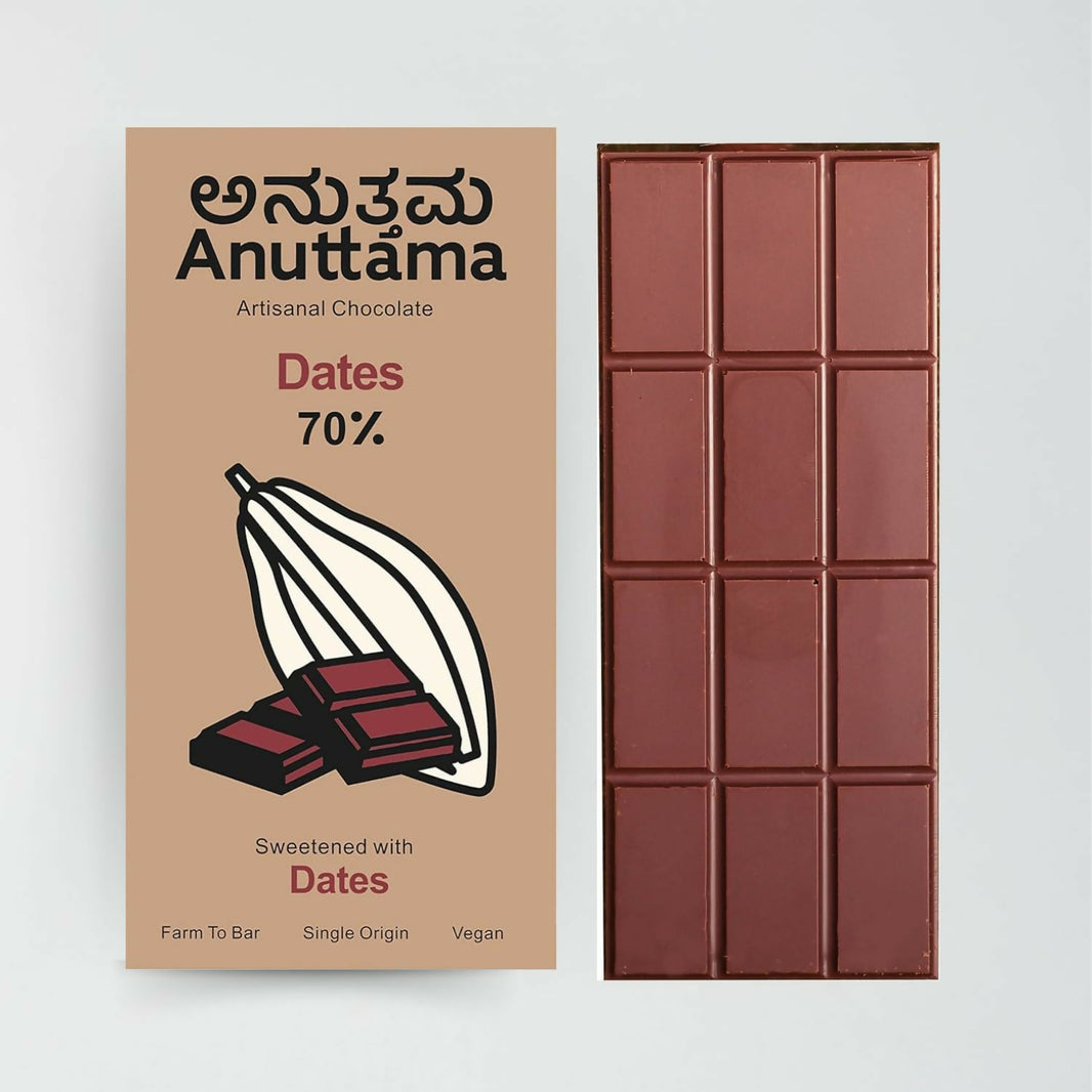 Anuttama | Dark Chocolate | Natural Chocolate Bar | Dates + Classic | Combo - EarthBased 