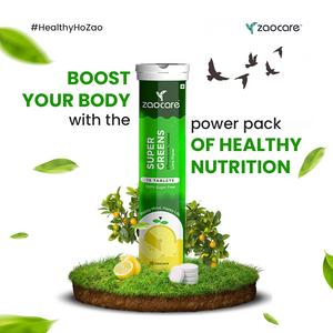 Zaocare Supergreen Effervescent Tablets For Tummy Fat Burn & Gut Detox | 100% Vegan - EarthBased 