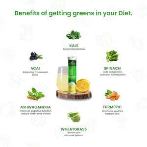 Zaocare Supergreen Effervescent Tablets For Tummy Fat Burn & Gut Detox | 100% Vegan - EarthBased 