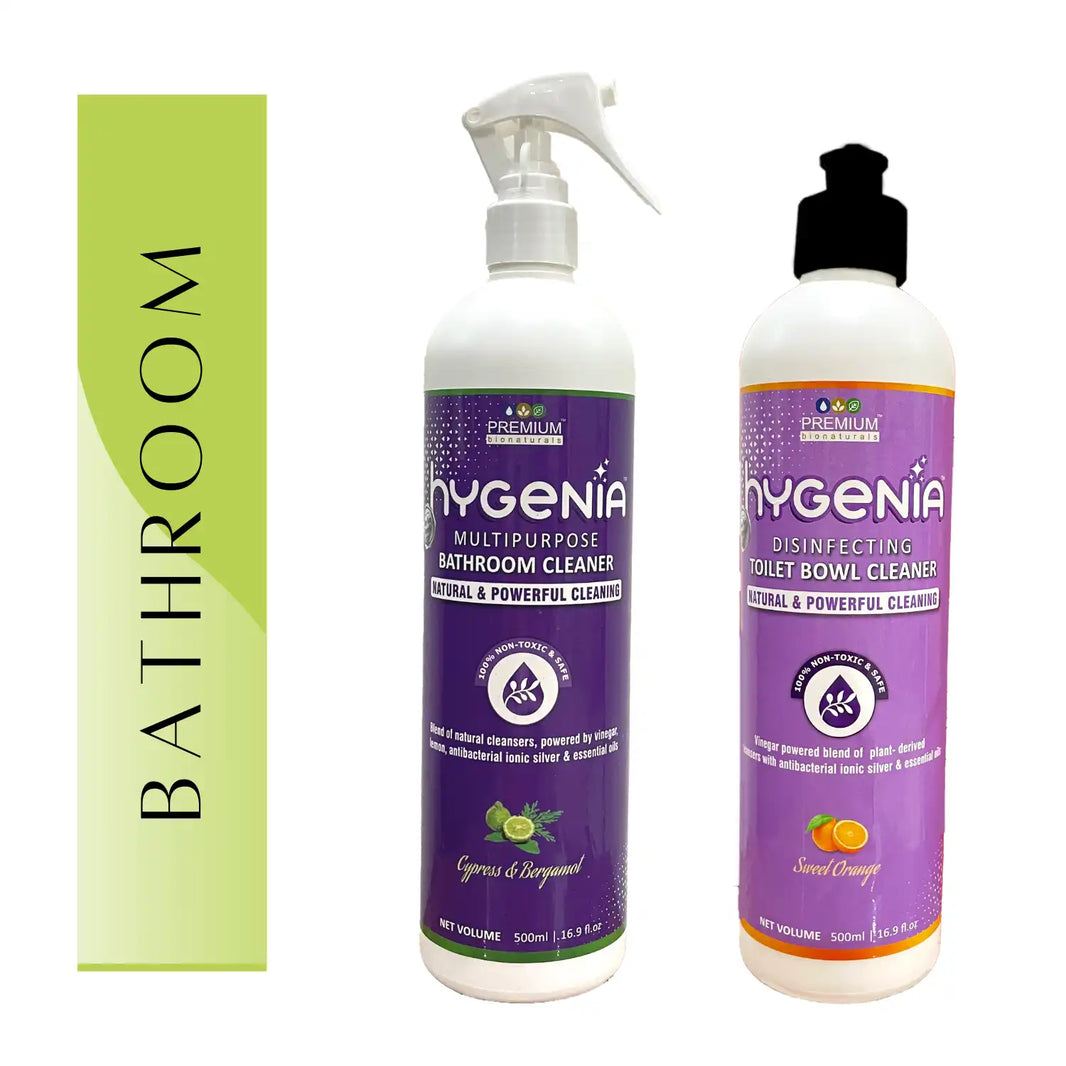Hygenia Multipurpose Bathroom Cleaner & Disinfecting Toilet Bowl Cleaner - Cypress & Bergamot | Sweet Orange 500ml - EarthBased 