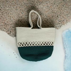 Cream & Brown lines Tote bag - EarthBased 