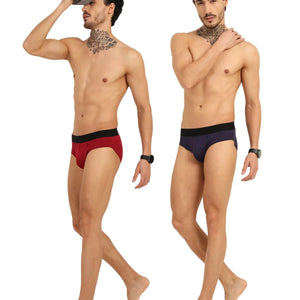 Bamboo Men’s Frenchie Fit Underwear (Pack of 2) | Maroon + Navy - EarthBased 