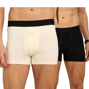 Bamboo Men’s Ultra-Soft Trunks & Boxers | Black & Cream | Pack of 2 - EarthBased 