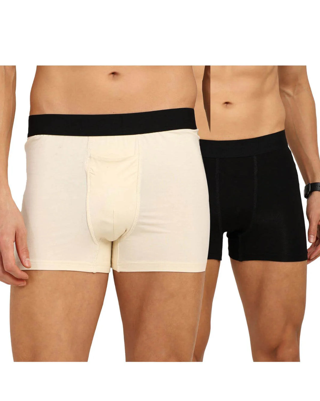 Bamboo Men’s Ultra-Soft Trunks & Boxers | Black & Cream | Pack of 2 - EarthBased 