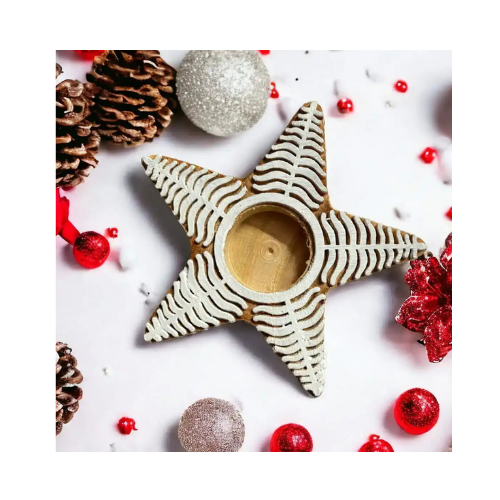 Christmas star tea light holder (set-of-2) | ONEarth - EarthBased # #